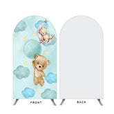 Lofaris Little Bear Theme Cyan Blue Double Sided Arch Backdrop